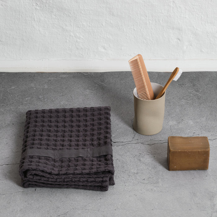 Big Waffle Hand Towel - Dark Grey