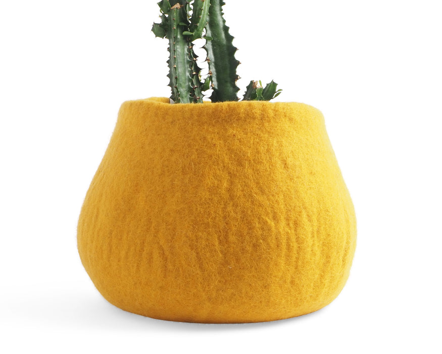 Wool Plant Pot - Yellow Large