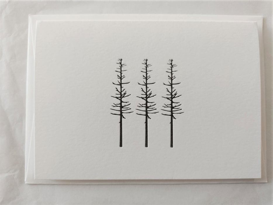 Little Trees Letterpress Card - Black