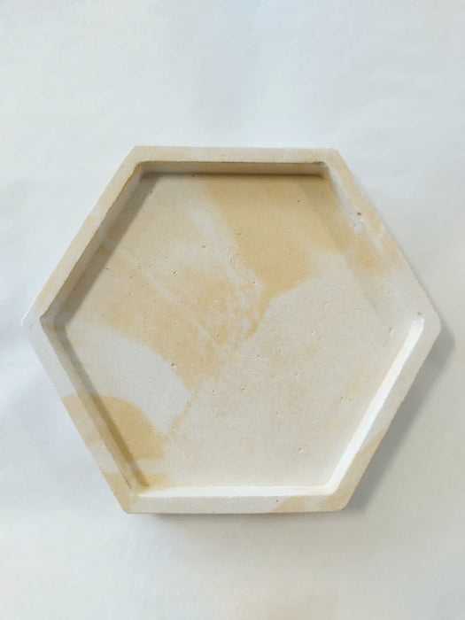 Concrete Trinket Dish - Yellow