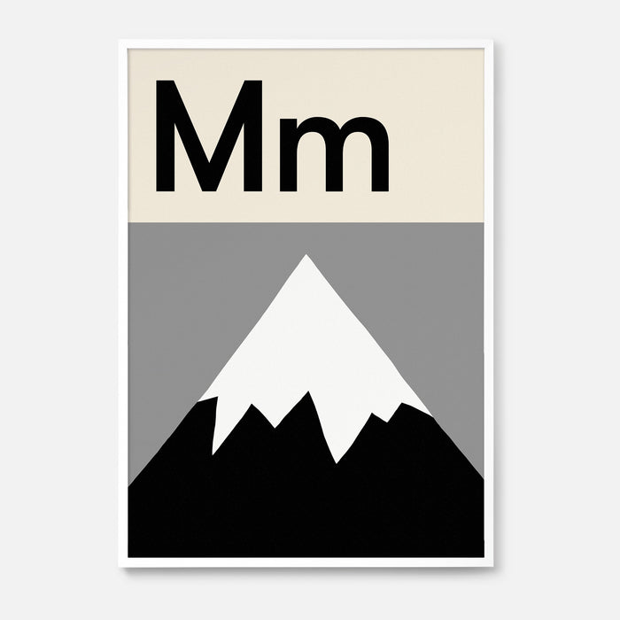 Mm for Mountain Print - Medium Black and White