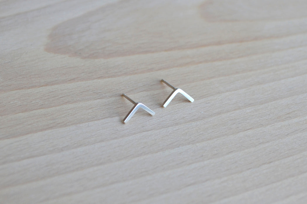 Silver Chevron Studs