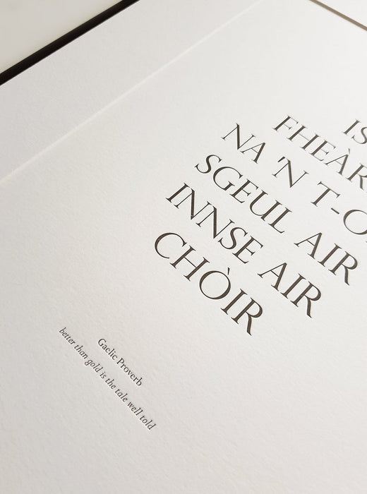 Letterpress Wall Print - Gaelic Proverbs