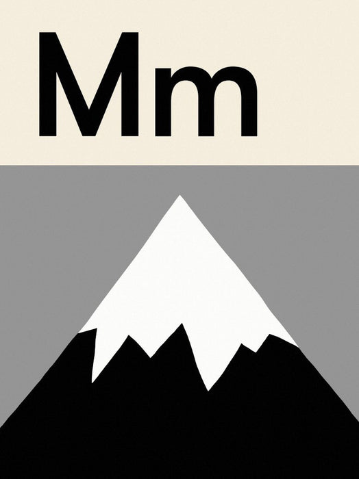 Mm for Mountain Print - Medium Black and White